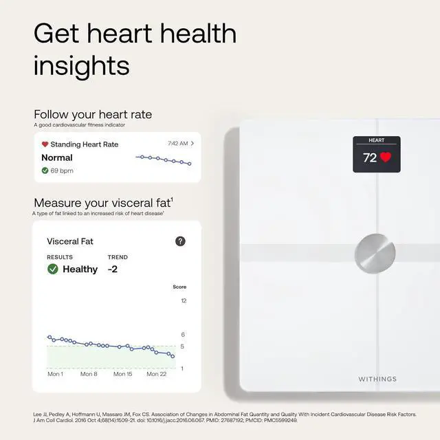 Alt view image 3 of 5 - WITHINGS Body Smart - Accurate Scale for Body Weight and Fat Percentage, Body Composition Wi-Fi and Bluetooth Weight Scale, Baby Weight Scale, Smart Scale Apple Health Compatible, Bathroom Scale
