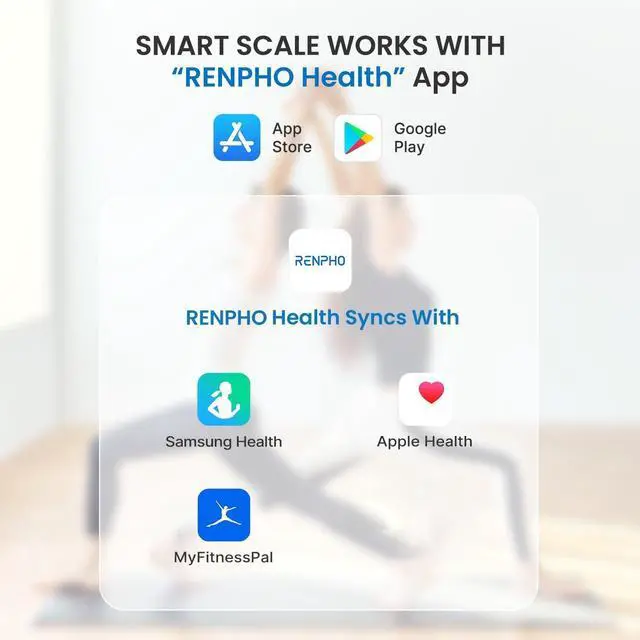Alt view image 6 of 7 - RENPHO Smart Scale for Body Weight, USB-C Rechargeable Digital Bathroom Scale, Electronic 13 Body Composition Monitor with Smartphone App, 396 lbs, Black, Elis 1 (11 inch)