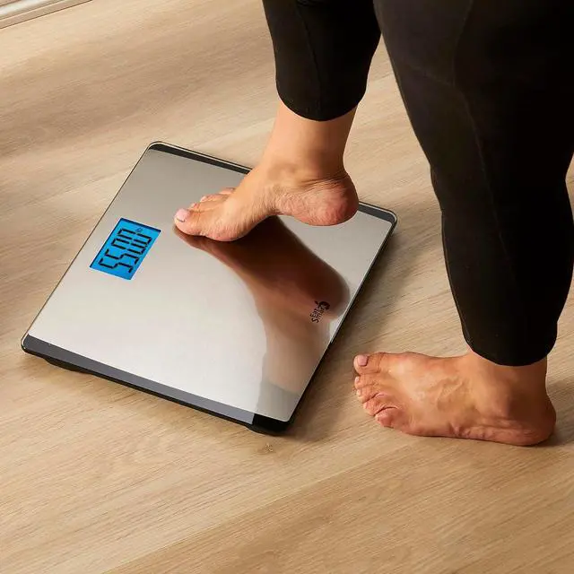 Alt view image 6 of 6 - Eat Smart Precision 550 Pound Extra-High Capacity Digital Bathroom Scale for Body Weight with Extra-Wide Platform, Stainless Steel