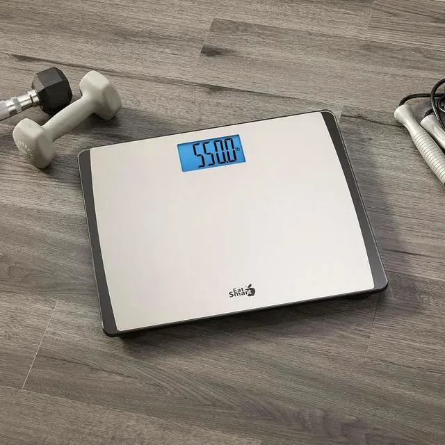 Alt view image 5 of 6 - Eat Smart Precision 550 Pound Extra-High Capacity Digital Bathroom Scale for Body Weight with Extra-Wide Platform, Stainless Steel