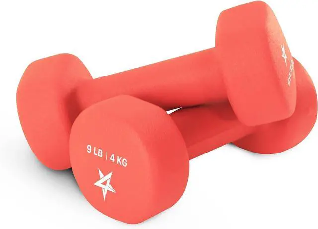 Main image of Yes4All Neoprene Coated Dumbbell Hand Weight Sets of 2 - Multiple Weight Options with 15 Colors, Anti-roll, Anti-Slip, Hexagon Shape