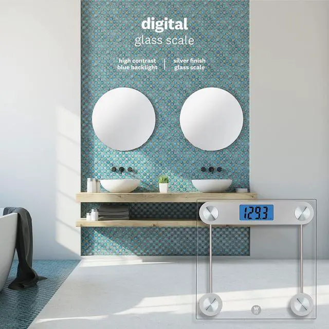 Alt view image 6 of 6 - Weight Watchers Scales by Conair Scale for Body Weight, Digital Bathroom Scale in Clear