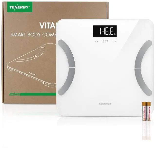 Alt view image 6 of 6 - Tenergy Vitalis Body Fat Scale Digital Weight Bluetooth Connected APP Scale, High Precision BMI Scale with Large Easy Read Backlit LCD, Body Scale, Max Weight 400 Pounds, Compatible with iOS/Android