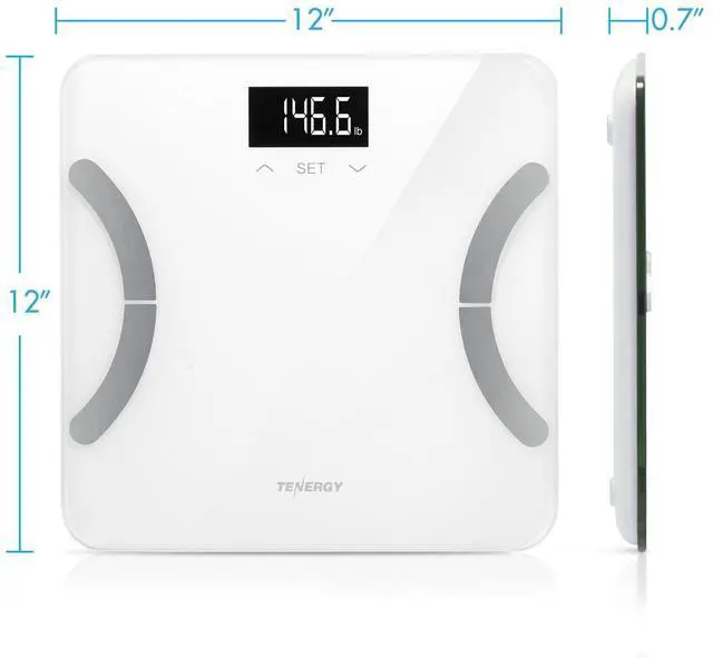 Alt view image 5 of 6 - Tenergy Vitalis Body Fat Scale Digital Weight Bluetooth Connected APP Scale, High Precision BMI Scale with Large Easy Read Backlit LCD, Body Scale, Max Weight 400 Pounds, Compatible with iOS/Android