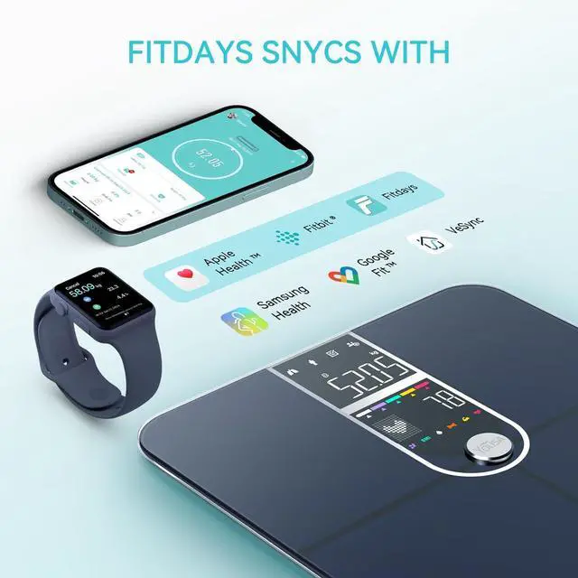 Alt view image 5 of 7 - Smart Scales for Body Weight, Dual Screen Display Digital Bathroom Scale High Accuracy Analyze 17 Body Composition Metrics Weight Watchers Scale for Body Weight Fat