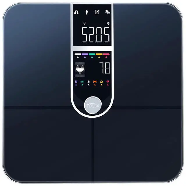 Alt view image 7 of 7 - Smart Scales for Body Weight, Dual Screen Display Digital Bathroom Scale High Accuracy Analyze 17 Body Composition Metrics Weight Watchers Scale for Body Weight Fat