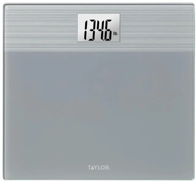 Main image of Taylor Digital Wide Platform Bathroom Scale, Scale for Body Weight, Highly Accurate Weighing Machine, Battery Powered, FSA HSA Eligible, Highly Accurate, Measures Weight up to 500 lb Capacity, Gray