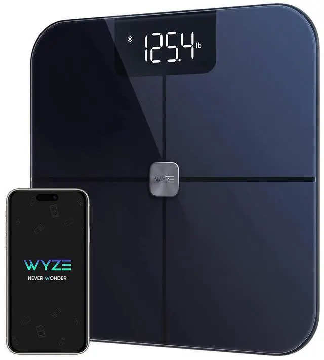 Main image of Wyze Smart Scale, Scale for Body Weight, Digital Bathroom Scale for Body Fat, BMI, and Heart Rate, Body Composition Analyzer with App, Batteries Included, Bluetooth, 400 lb, Black-New