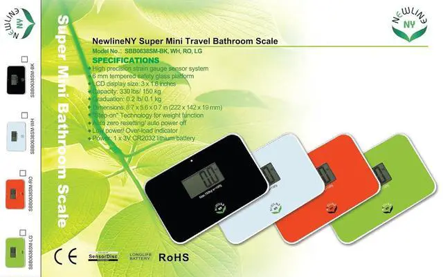 Alt view image 2 of 6 - NewlineNY Auto Step On Super Mini Travel Bathroom Scale, 5.25" x 8.5" SBB0638SM: Black