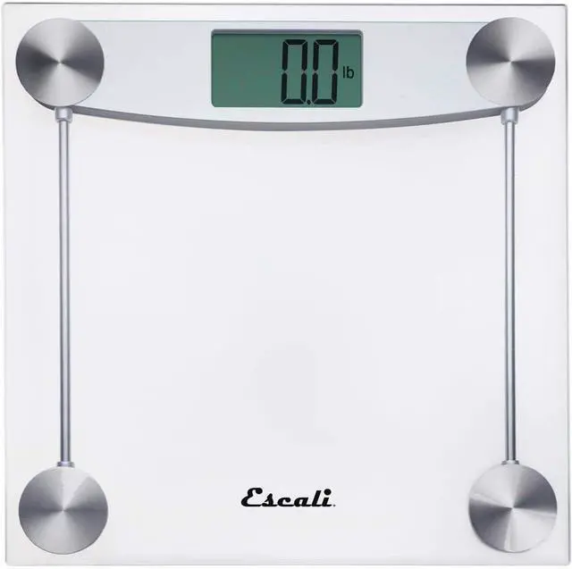 Main image of Escali Digital Glass Bath Scale for Body Weight, Bathroom Body Scale, High Capacity of 400 lb, Battery Included, Clear Glass