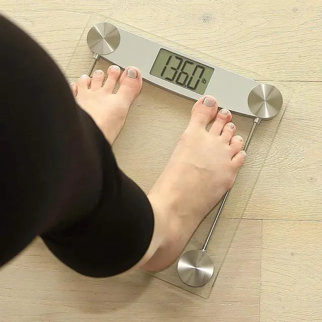 Alt view image 6 of 6 - Escali Digital Glass Bath Scale for Body Weight, Bathroom Body Scale, High Capacity of 400 lb, Battery Included, Clear Glass