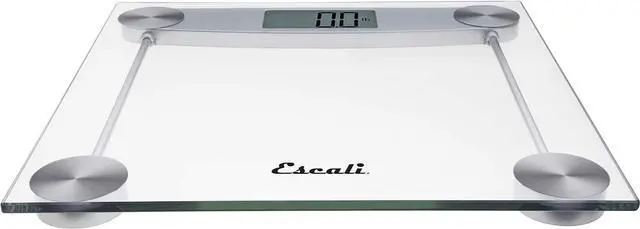 Alt view image 5 of 6 - Escali Digital Glass Bath Scale for Body Weight, Bathroom Body Scale, High Capacity of 400 lb, Battery Included, Clear Glass