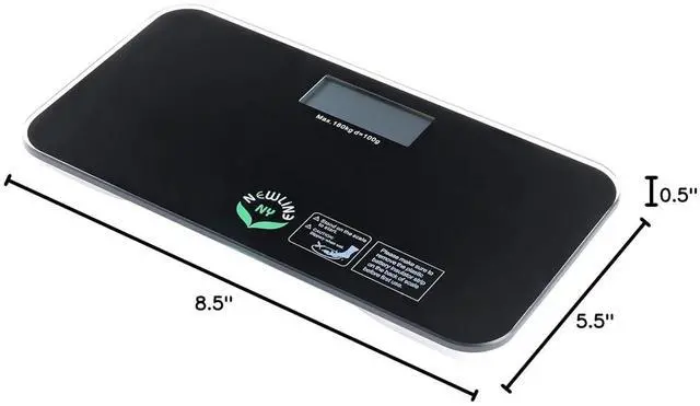 Alt view image 5 of 5 - NewlineNY SBB0718M-NYBK Step-On Mini Travel Bathroom Scale, Cool Black