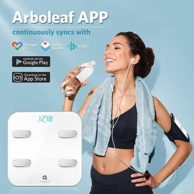 Alt view image 6 of 6 - Arboleaf Smart Scale for Body Weight Bathroom Scale Digital Scale Body Weight and Fat, Wi-Fi Bluetooth, Smartphone APP, 14 Body Metrics, Wireless Cloud-Storage, Unlimited Data and Users, BMI, BMR