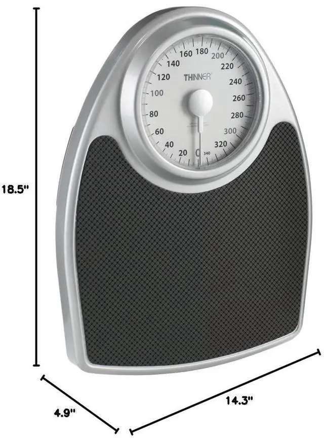 Alt view image 2 of 2 - Thinner by Conair Scale for Body Weight, Analog Bathroom Scale in Black