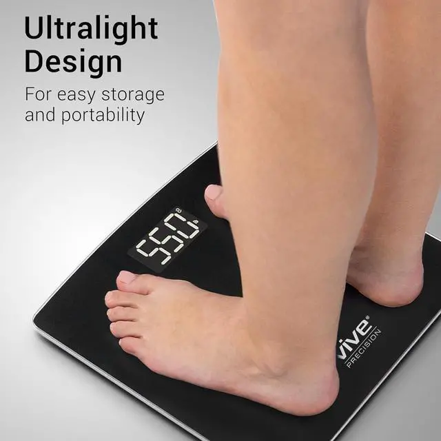Alt view image 7 of 7 - Vive Smart Body Weight Scale (500lbs Capacity) - Heavy Duty Bariatric Digital Scale for BMI - Plus Size, Large Display - Bathroom Device for Health Extra Wide Base & Smartphone Connectivity