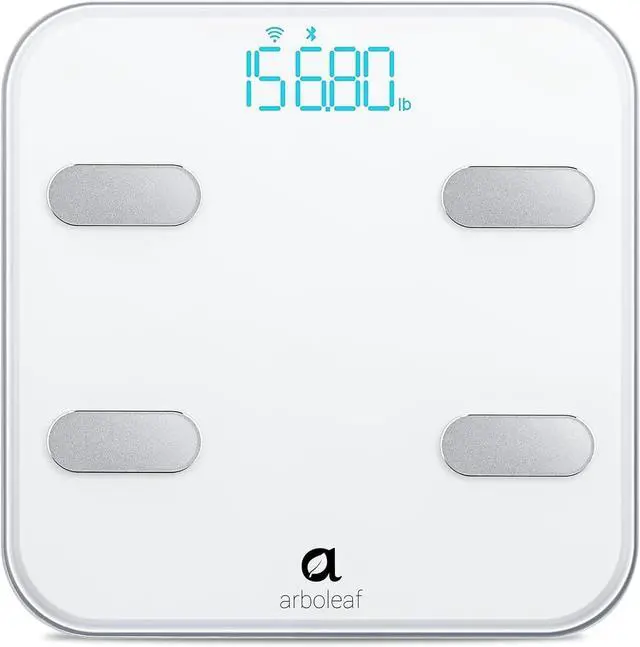 Main image of Arboleaf Smart Scale for Body Weight Bathroom Scale Digital Scale Body Weight and Fat, Wi-Fi Bluetooth, Smartphone APP, 14 Body Metrics, Wireless Cloud-Storage, Unlimited Data and Users, BMI, BMR
