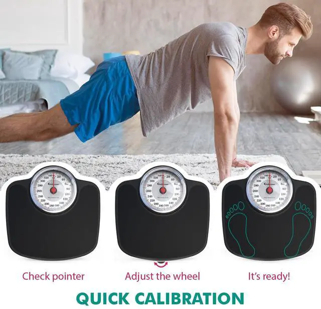Alt view image 3 of 7 - Adamson A27 Oversize Scales for Body Weight - Up to 350 lb - New - Anti-Skid Rubber Surface Extra Large Numbers - High Precision Bathroom Scale Analog - Durable with 20-Year Assurance