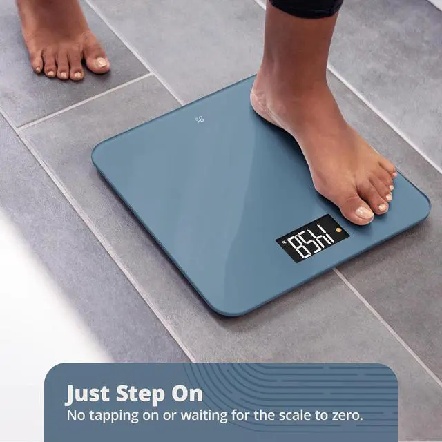 Alt view image 4 of 7 - Greater Goods Digital AccuCheck Bathroom Scale for Body Weight, Capacity up to 400 lbs, Batteries Included, Stone Blue