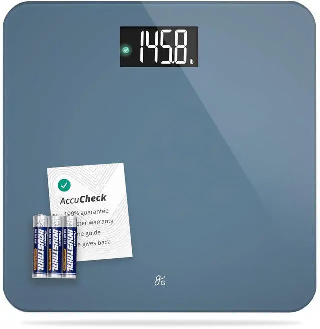 Main image of Greater Goods Digital AccuCheck Bathroom Scale for Body Weight, Capacity up to 400 lbs, Batteries Included, Stone Blue