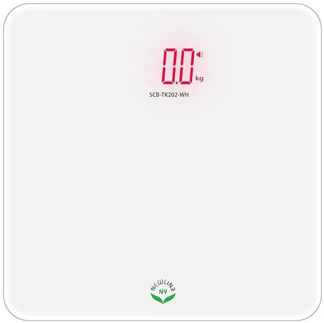 Alt view image 2 of 7 - NewlineNY Voice Talking Digital Bathroom Scale Easy Auto Step-on Auto Off Technology, White, Lb or Kg, 440lb Capacity