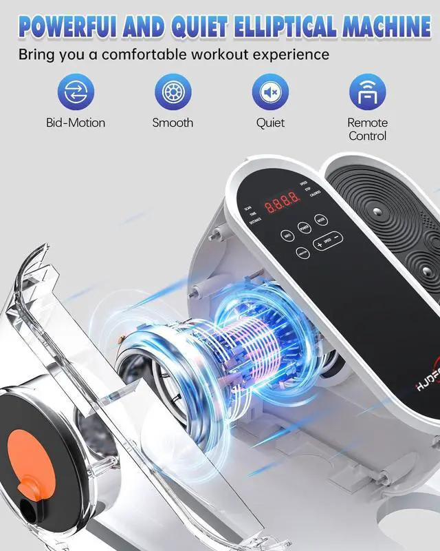 Alt view image 2 of 7 - Under Desk Elliptical Machine, Electric Ellipse Leg Exerciser While Sitting for Seniors Adults, Leg Ercise Pro, Leg Exerciser While Sitting, Home Use Seated Ellipse Leg Exerciser