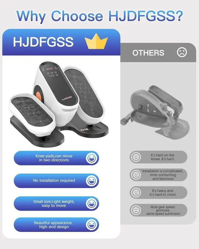 Alt view image 7 of 7 - Under Desk Elliptical Machine, Electric Ellipse Leg Exerciser While Sitting for Seniors Adults, Leg Ercise Pro, Leg Exerciser While Sitting, Home Use Seated Ellipse Leg Exerciser
