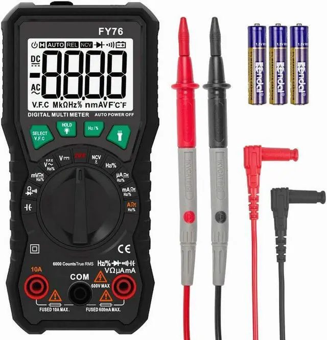 Alt view image 2 of 6 - Handheld TRMS Digital Multimeter Auto Range AC DC Volt Amp Ohm LCD Tester Meter