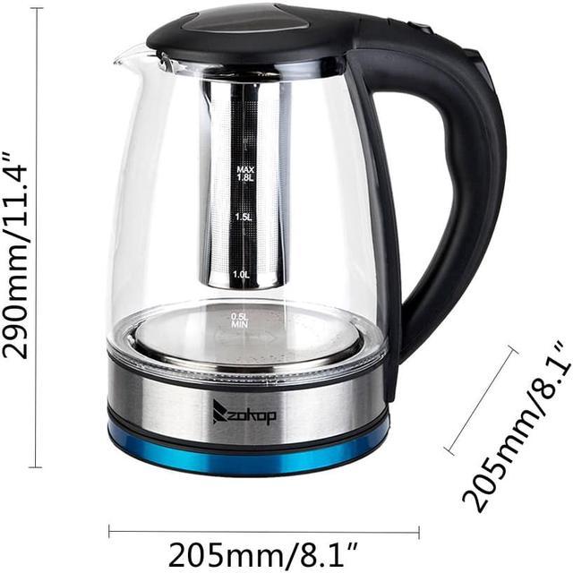 1.8L Electric Kettle, Glass Kettle With Quick-Boil Teapot, Detachable Tea  Maker For Household And Daily Use, Quick-Boil, Colorful