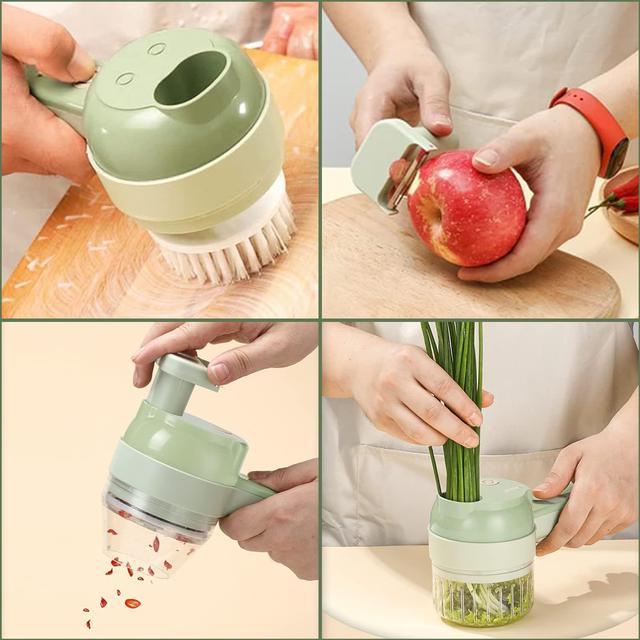 Garlic Crusher 4 in 1 Portable Electric Vegetable Cutter Vegetable