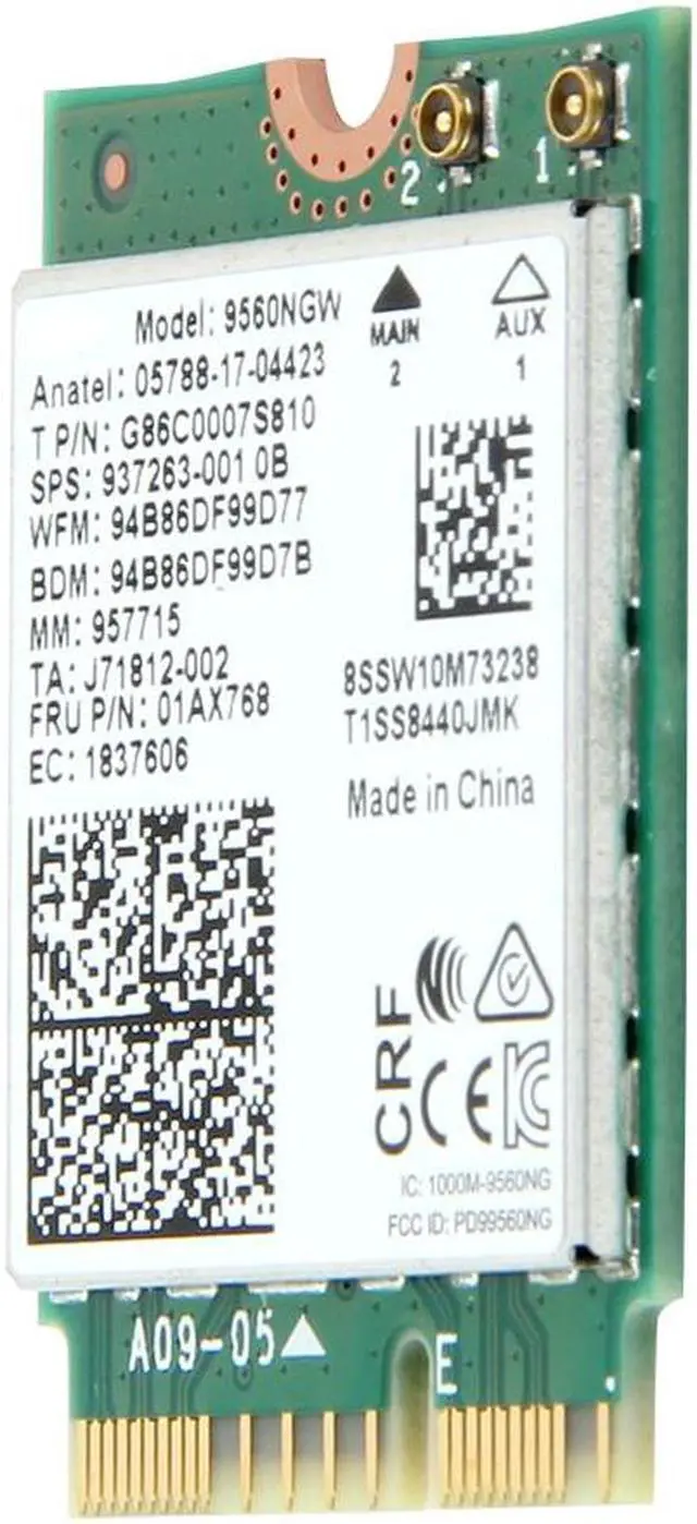 Alt view image 2 of 4 - Sem fio, banda dupla, 1.73gbps, para intel ac 9560 9560ngw ngff chave e cartão wi-fi 9560ac 8020,11ac bluetooth 5.0, para laptop e windows 10