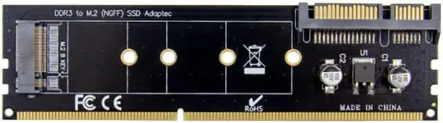Main image of DDR3 Memory Slot M.2 SSD to SATA Expansion Board DDR3 to M.2 NGFF SSD Adapter for Laptop PC