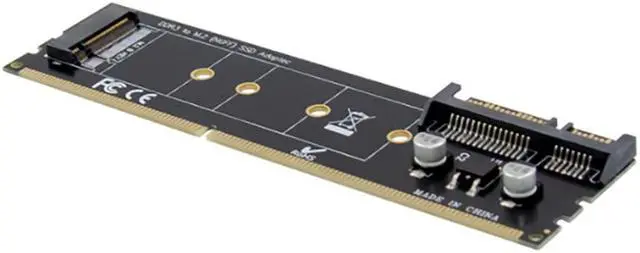 Alt view image 2 of 5 - DDR3 Memory Slot M.2 SSD to SATA Expansion Board DDR3 to M.2 NGFF SSD Adapter for Laptop PC