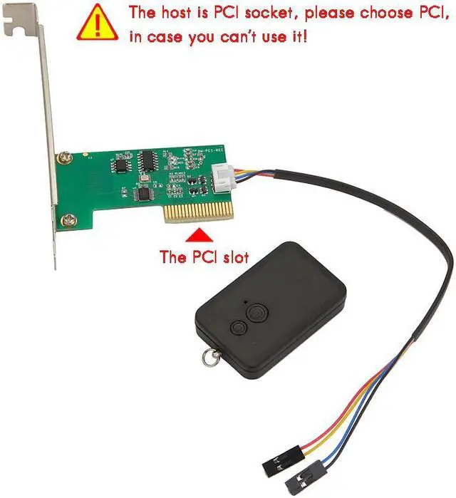 Alt view image 3 of 5 - PCI PC Remote Controller Wireless Restart Switch PC Case Power Supply ON/OFF Reset Button for Desktop Computer