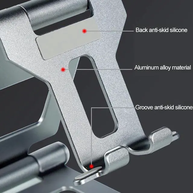 Alt view image 3 of 6 - 1pc Aluminum Alloy Folding Adjustable Mobile Phone Holder Portable  Folding Desktop Stand For Tablet Mobile Phone Support