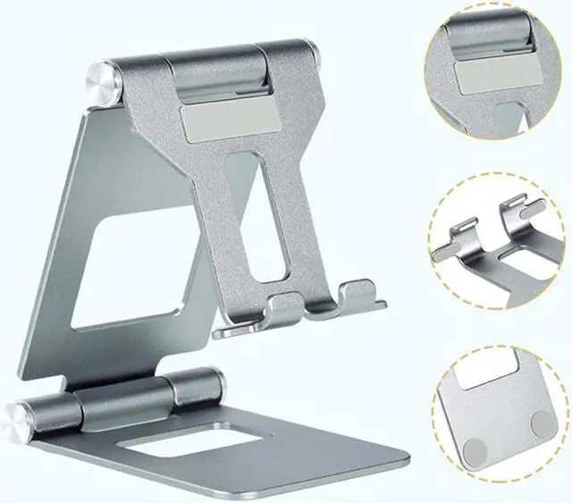 Alt view image 4 of 6 - 1pc Aluminum Alloy Folding Adjustable Mobile Phone Holder Portable  Folding Desktop Stand For Tablet Mobile Phone Support