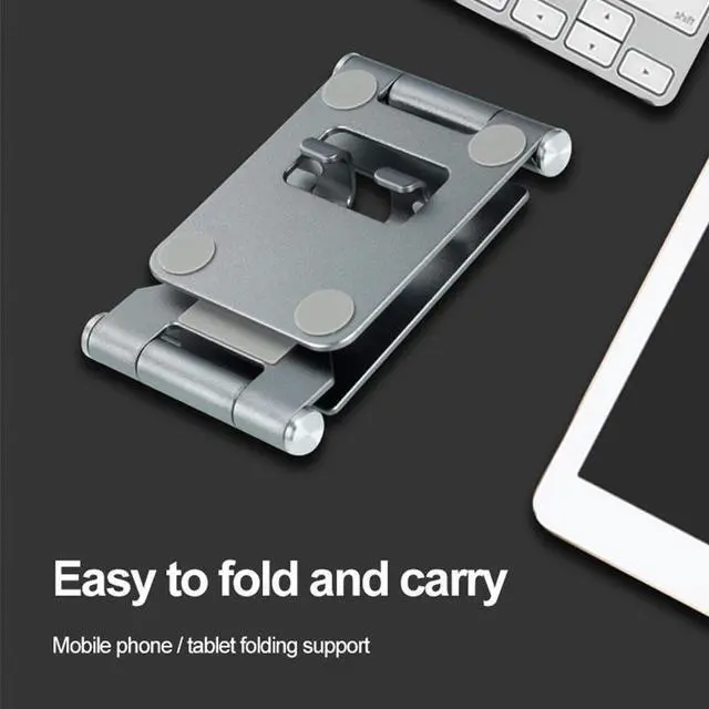 Alt view image 5 of 6 - 1pc Aluminum Alloy Folding Adjustable Mobile Phone Holder Portable  Folding Desktop Stand For Tablet Mobile Phone Support