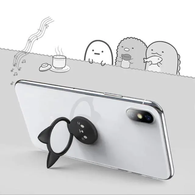 Alt view image 6 of 6 - 1pc est 360 Electroplating Magnetic Ring Bracket Universal Car Cute Kitten Mobile Phone Bracket Ring Buckle For IPhone Xiaomi