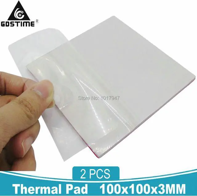 Main image of 2Pcs lot 3mm Thickness 100x100x3mm White Compound Conductive GPU SMD DIP IC Silicone Thermal Pads Pad