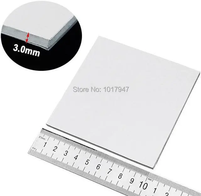 Alt view image 2 of 6 - 2Pcs lot 3mm Thickness 100x100x3mm White Compound Conductive GPU SMD DIP IC Silicone Thermal Pads Pad