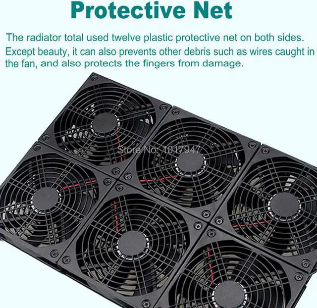 Alt view image 3 of 6 - Fiber Modem TV Set Top Box Router 120mm Speed Silent 6 Fans Base Laptop Cooler Stand Radiator Bracket for NETGEAR R8500