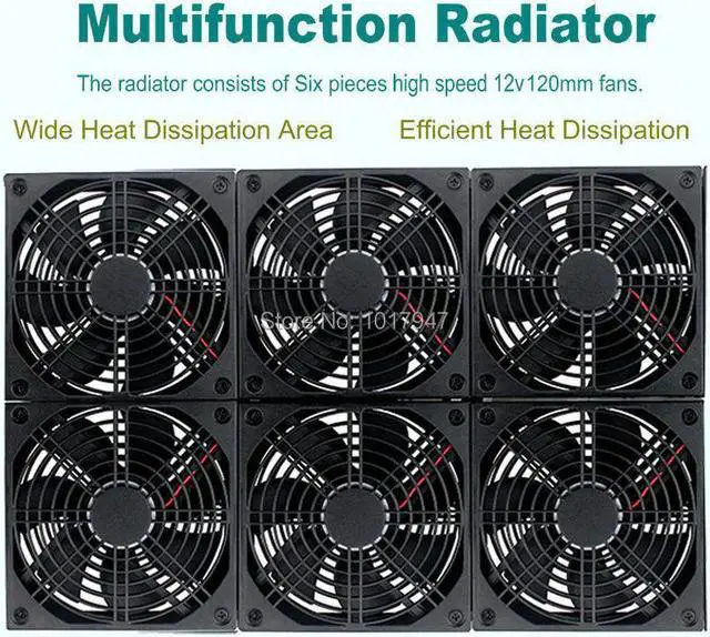 Alt view image 2 of 6 - Fiber Modem TV Set Top Box Router 120mm Speed Silent 6 Fans Base Laptop Cooler Stand Radiator Bracket for NETGEAR R8500