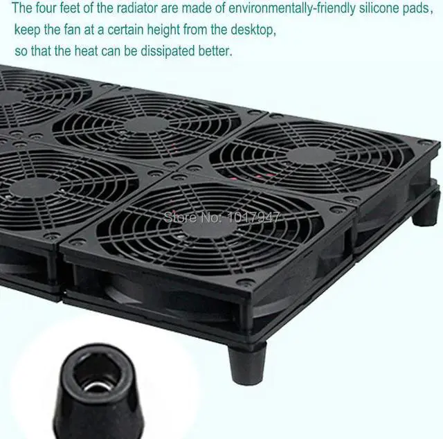 Alt view image 4 of 6 - Fiber Modem TV Set Top Box Router 120mm Speed Silent 6 Fans Base Laptop Cooler Stand Radiator Bracket for NETGEAR R8500