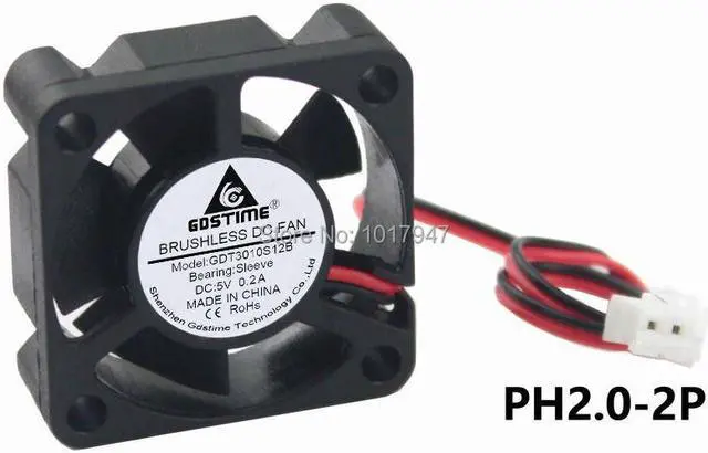 Alt view image 4 of 5 - 50Pieces lot Gdstime DC 3010S 5V 2Pin 30mm 3cm 30x10mm Processor Cooling Fan