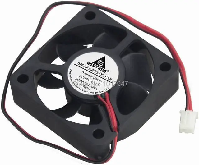 Main image of 100 Pieces LOT Gdstime 5cm 50mm x 15mm DC 12V 2Pin Mini Brushless PC Computer Case Cooler Cooling Fan