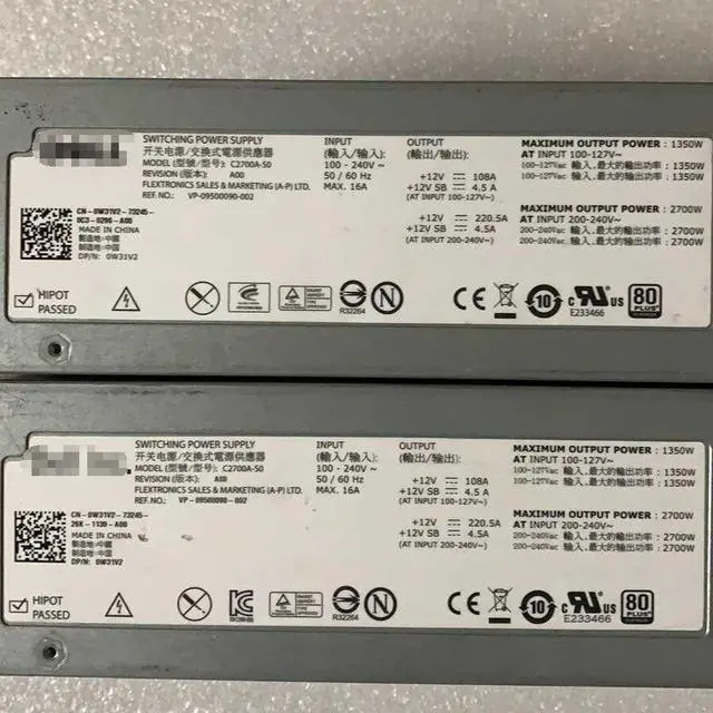 Alt view image 3 of 3 - C2700A-S0 MAX 2700W for DELL server power supply Refit 10*(6+2)pin