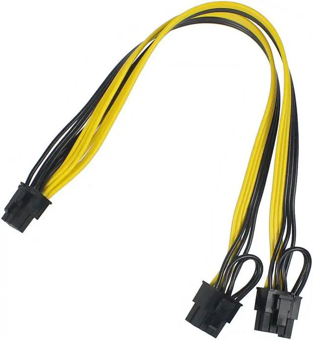 Alt view image 3 of 6 - XT-XINTE GPU 6-pin to Dual 8pin Power Supply Cable GPU Graphics Card 6Pin Male to 2 (6+2)pin Male Adapter Cable