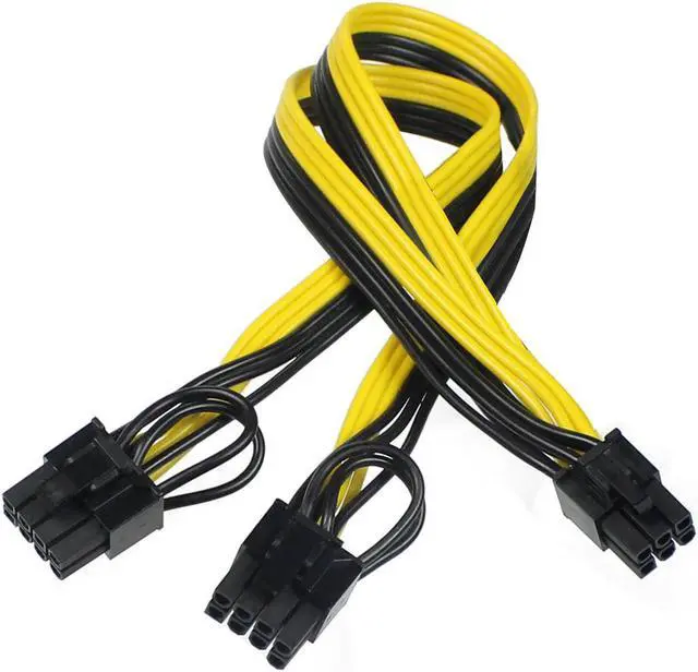 Alt view image 4 of 6 - XT-XINTE GPU 6-pin to Dual 8pin Power Supply Cable GPU Graphics Card 6Pin Male to 2 (6+2)pin Male Adapter Cable