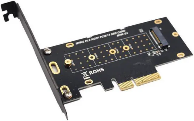 Alt view image 2 of 6 - M.2 NVME SSD to PCIe x4 Card Converter 2230 2242 2260 2280 NVM Express PCI-e Adapter x4 x8 x16 Slot w/PCI Cover Mounting Bracket