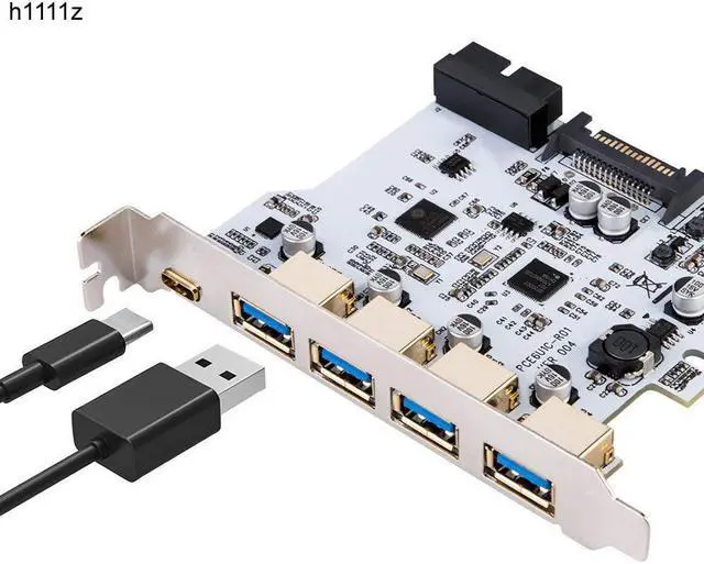 Main image of Add On Card USB 3.0 PCI-E Type C Expansion Card PCI Express PCI-E to USB 3.0 Controller 5Port + 1Port USB 3.1 PCI-E Card Adapter